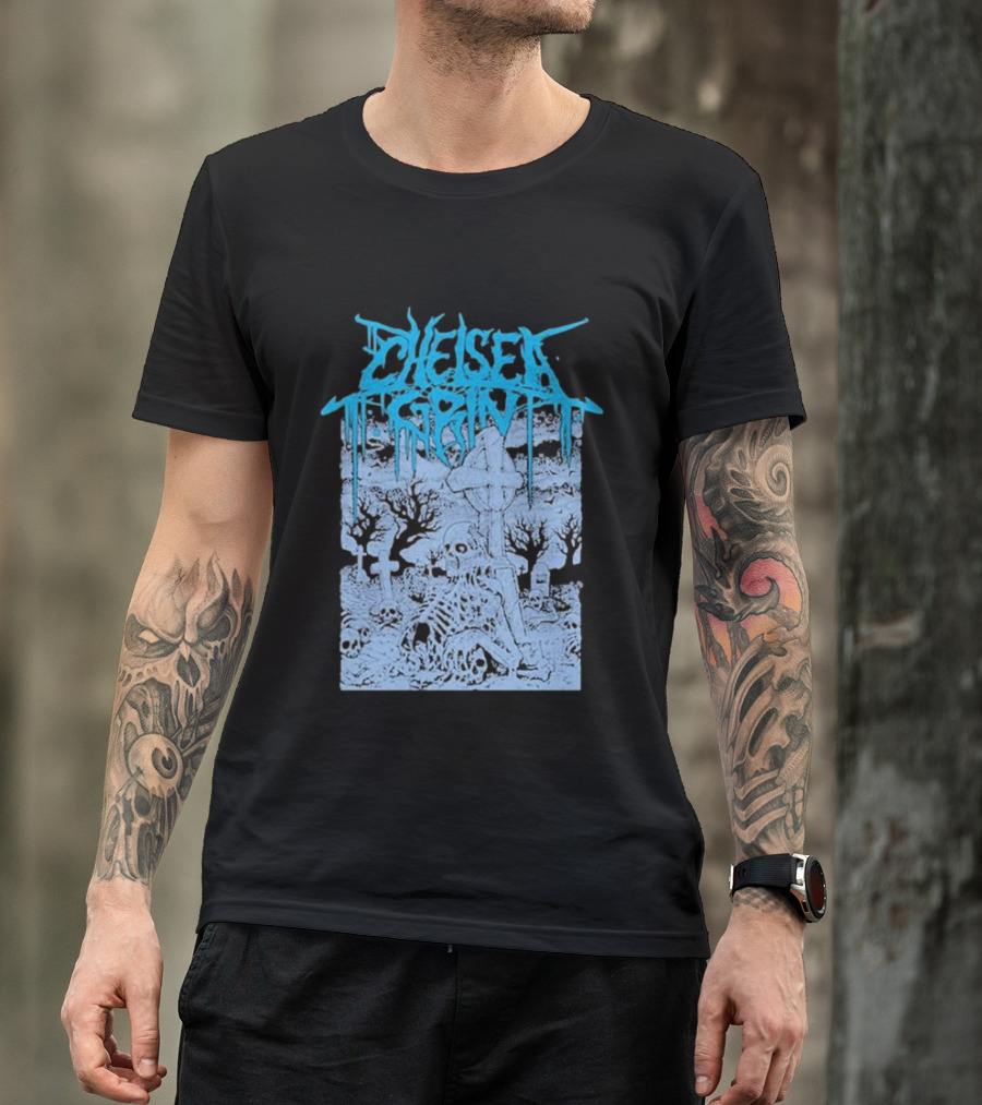 Chelsea Grin Skeleton Cemetery Scene T-Shirt