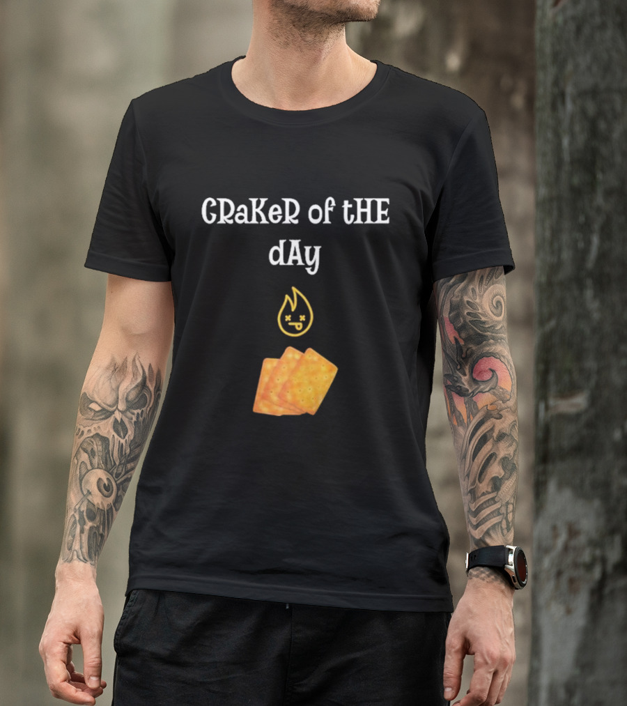 Cracker Of The Day Funny Fire Emoji Icon With Crackers T-Shirt