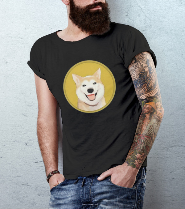 Neiro Shiba Inu Circle Badge Emblem T-Shirt