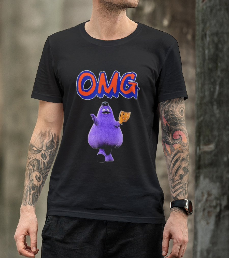 OMG New York Grimace Baseball Glove T-Shirt