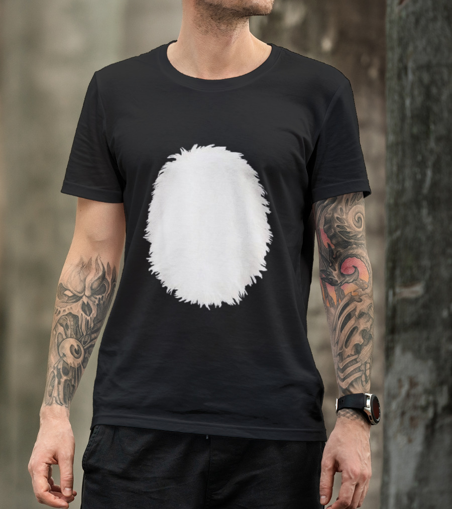 White Furry Belly DIY Costume Cosplay Animal Theme Panda Bear Cat Skunk Deer T-Shirt