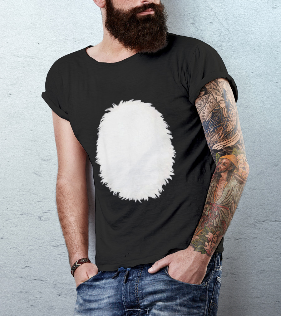 White Furry Belly DIY Costume Cosplay Animal Theme Panda Bear Cat Skunk Deer T-Shirt