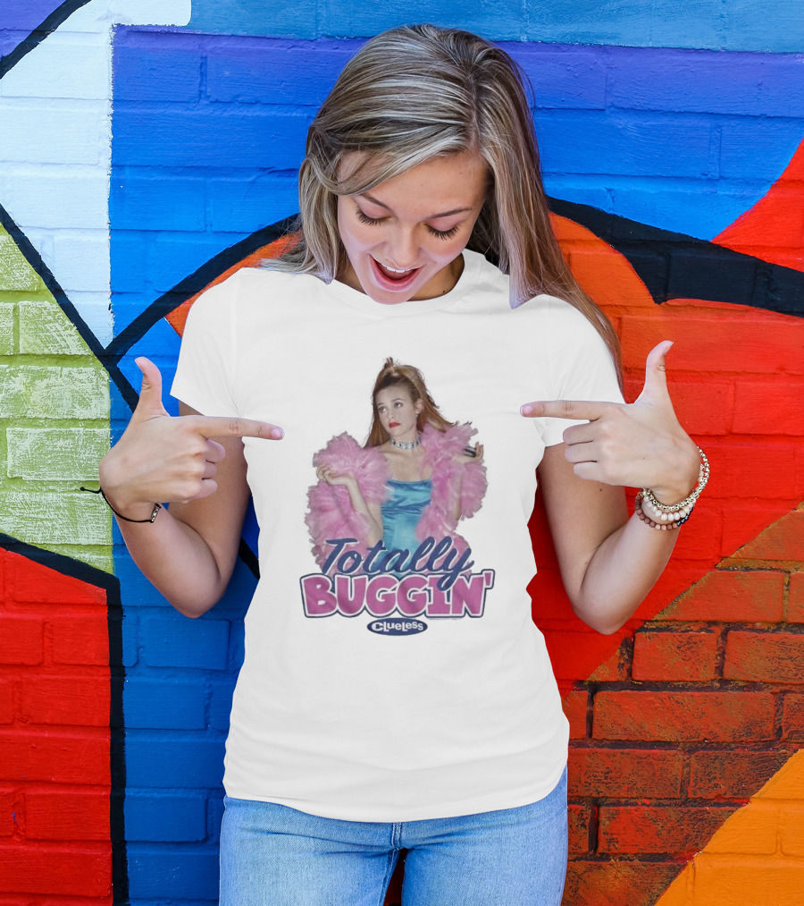 Clueless Totally Buggin' Pink Feather Boa Iconic Look T-Shirt