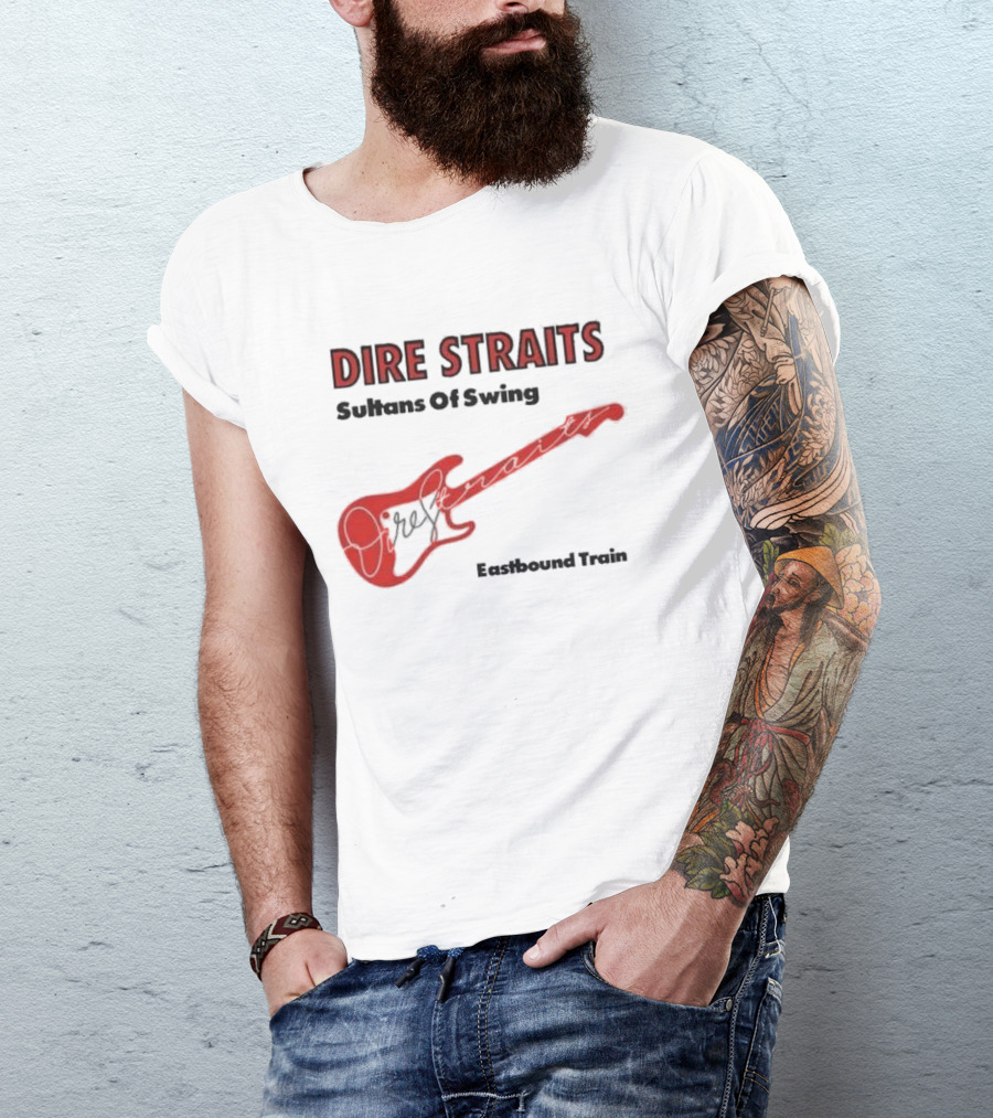 DIRE STRAITS Sultans Of Swing Eastbound Train Vintage Guitar T-Shirt