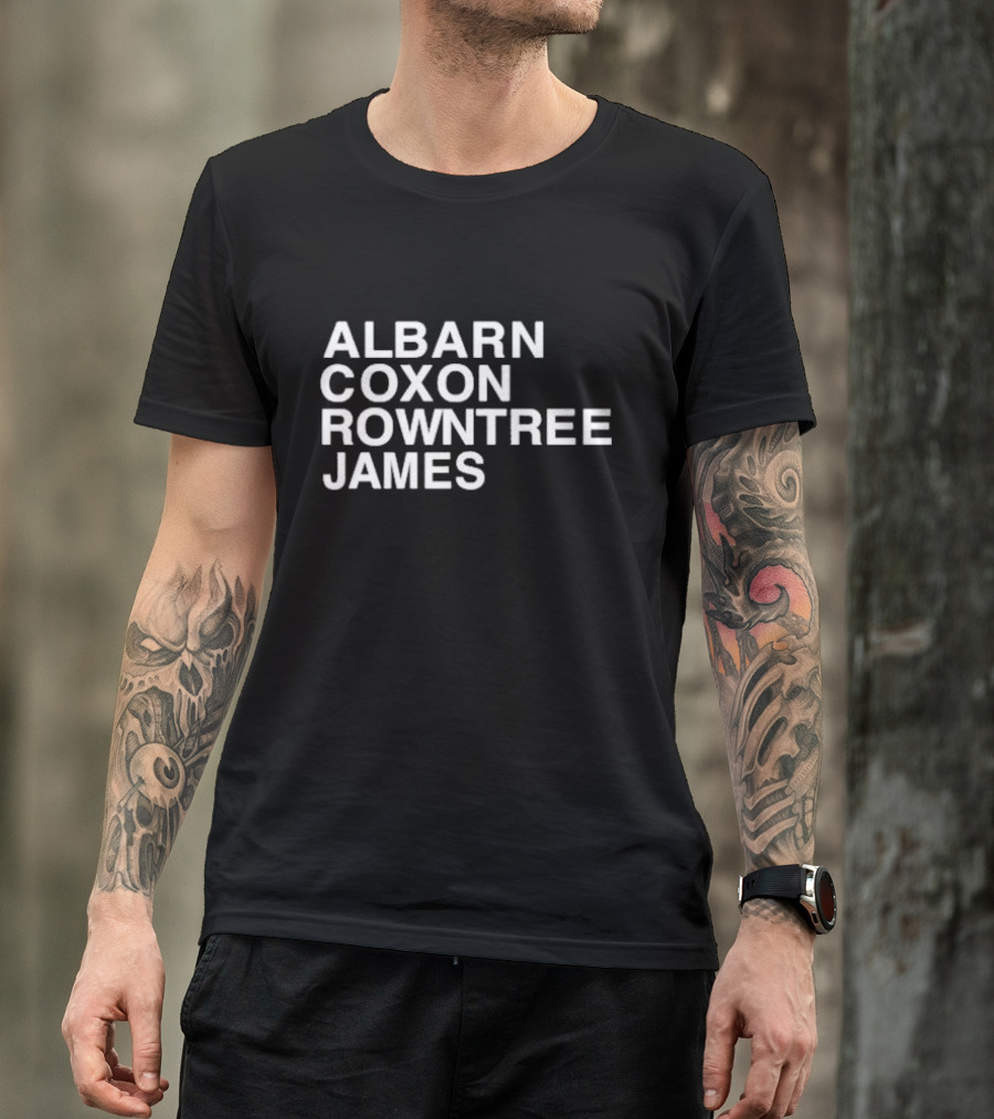 Albarn Coxon Rowntree James Blur Band Members Recognition T-Shirt