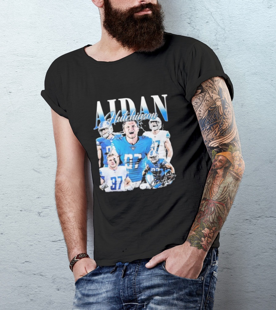 Aidan Hutchinson Detroit Lions 97 Football Star T-Shirt