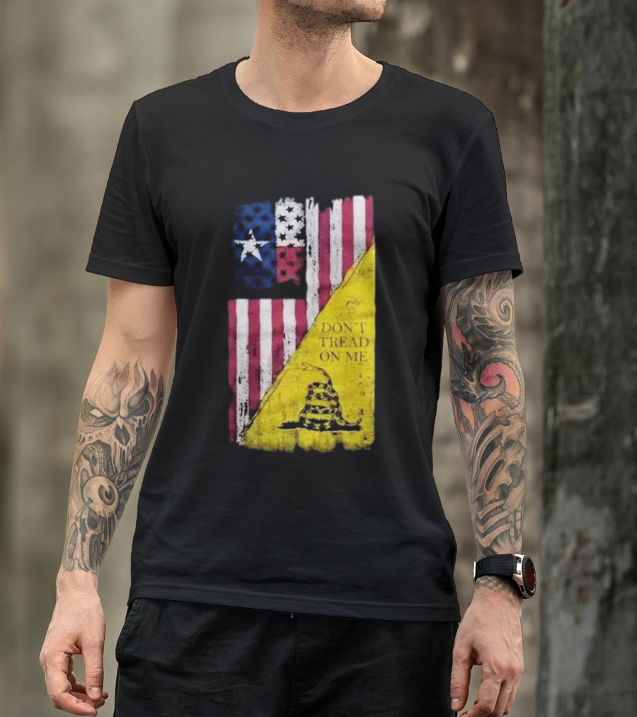Don’t Tread On Me American Flag Gadsden Snake Vintage T-Shirt