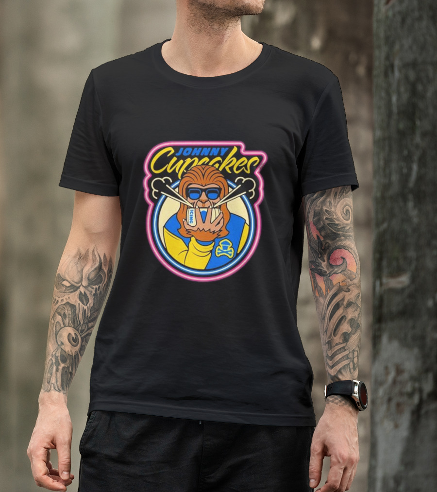 Johnny Cupcakes Wolfie Iconic Logo Sunglasses Chopsticks T-Shirt