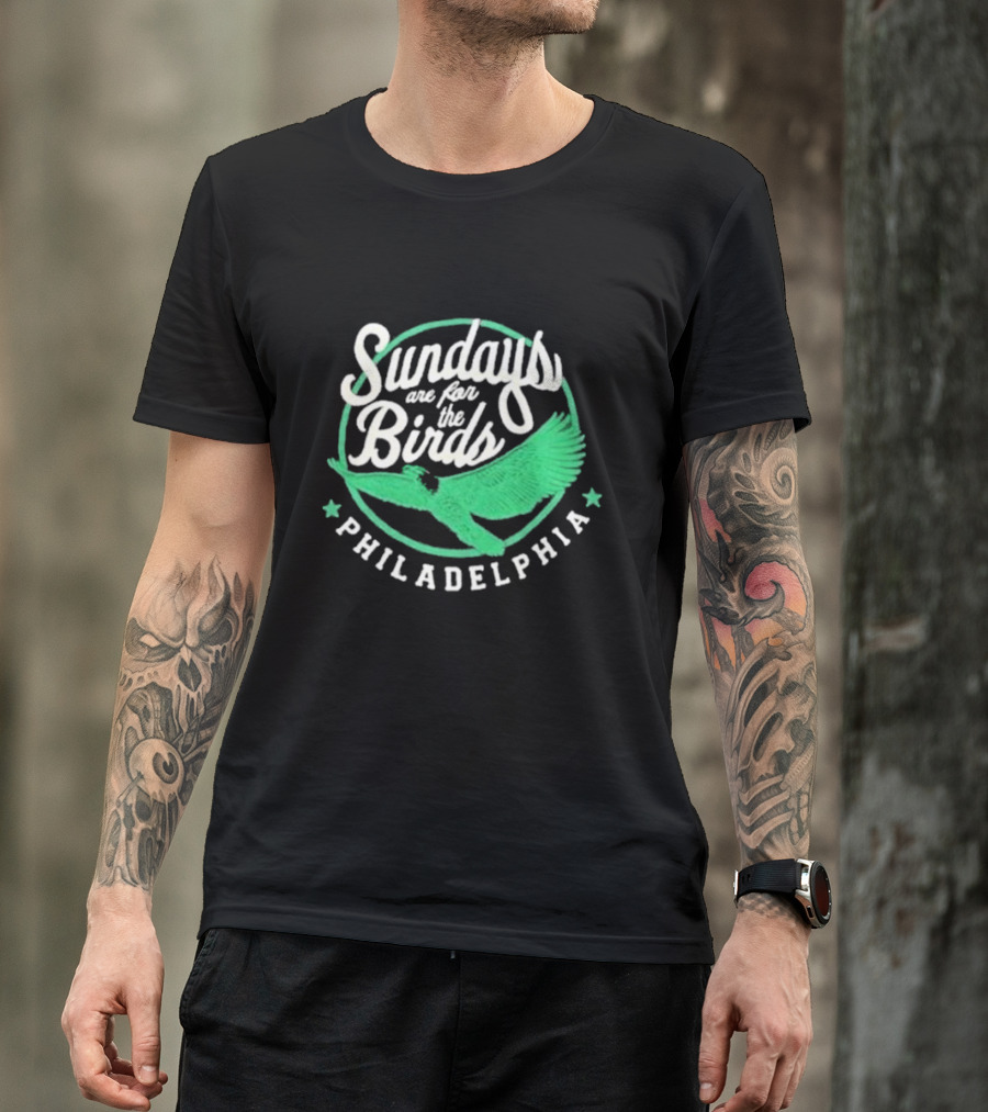 Philadelphia Sundays Are For The Birds Green Winged T-Shirt