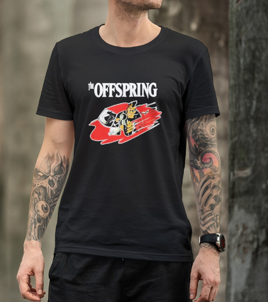 The Offspring Bad Habit Cartoon Skull And Monkey With Racing Helmet T-Shirt