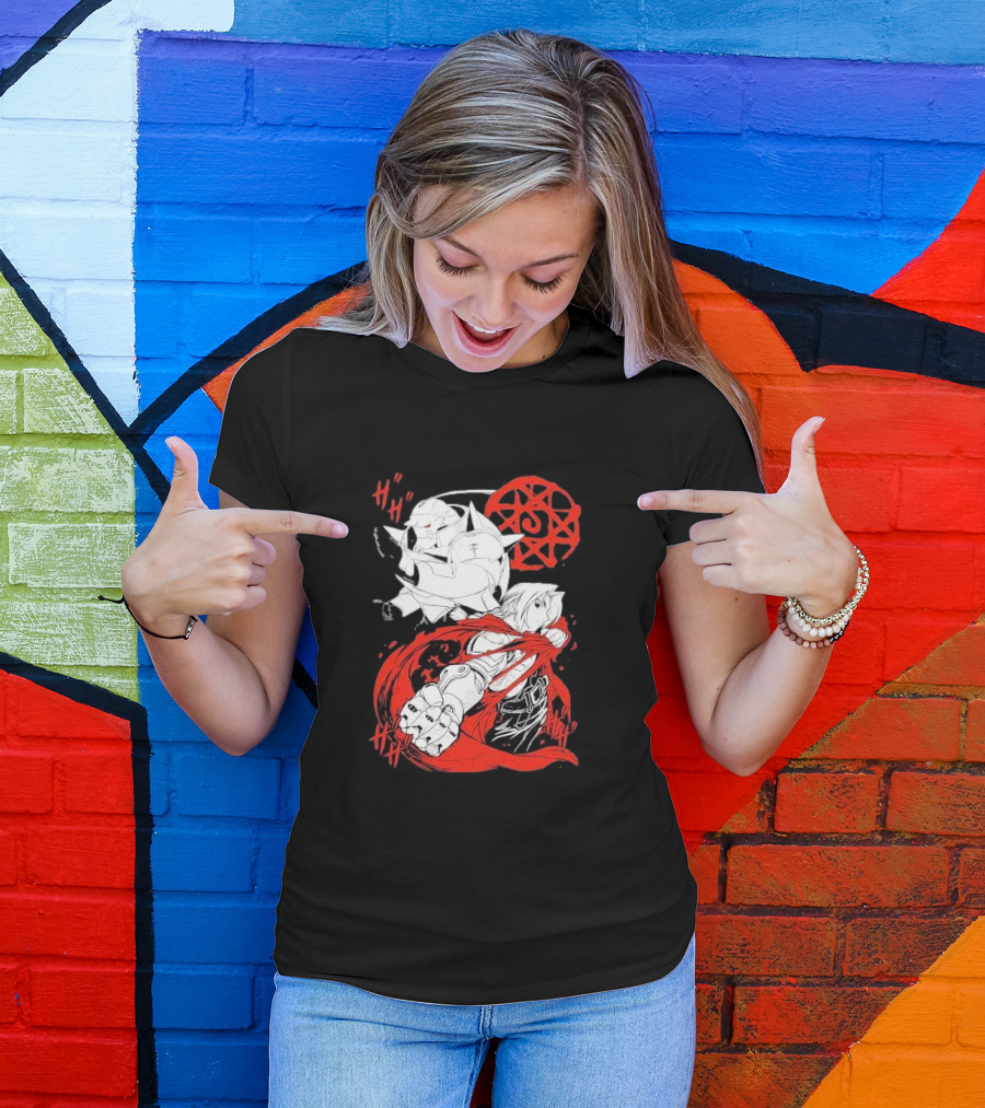 Fullmetal Alchemist Brotherhood Alphonse Elric Red Alchemy Circle Edward Elric T-Shirt