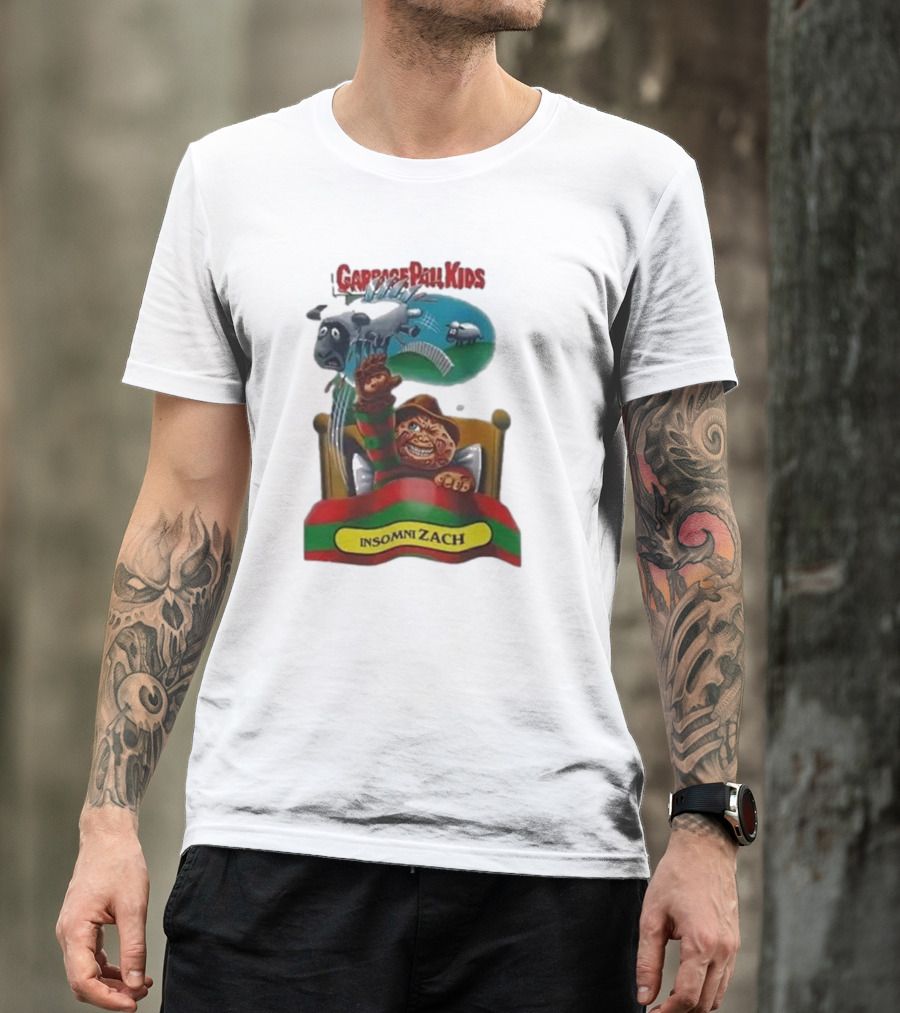 Garbage Pail Kids Insomni Zach Freddy Krueger Sheep Jumping Bed T-Shirt