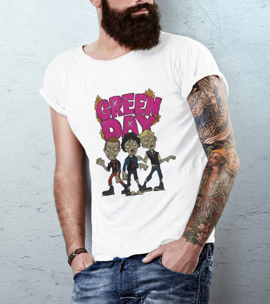 Green Day Walking Zombie Band Members T-Shirt