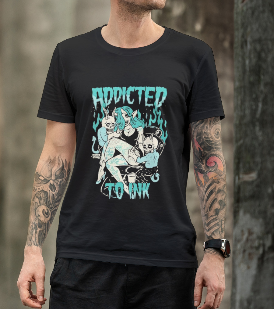 Addicted To Ink Murder Apparel Demon Tattoo Fantasy T-Shirt