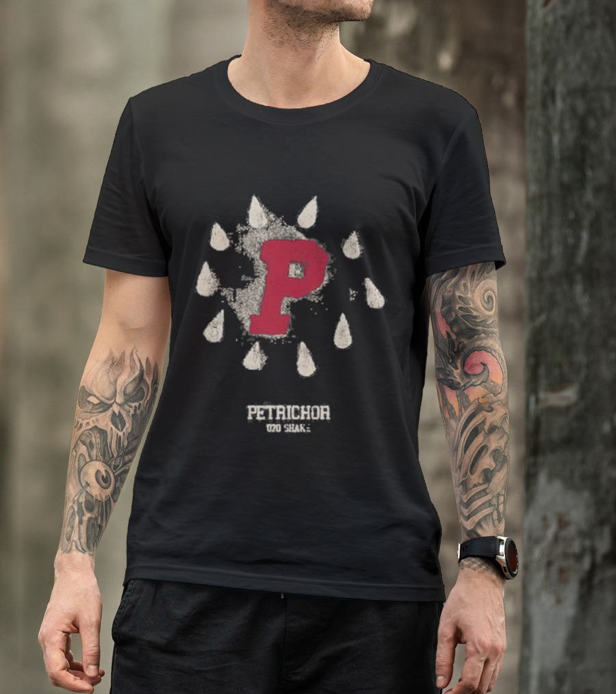 Petrichor 070 Shake Red P Rain Droplets T-Shirt