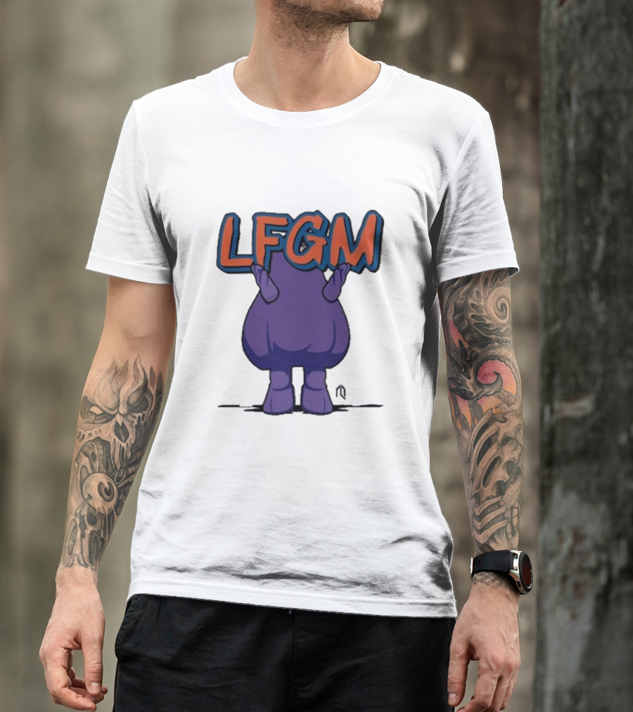 LFGM Monster Grimace New York Mets Sign T-Shirt