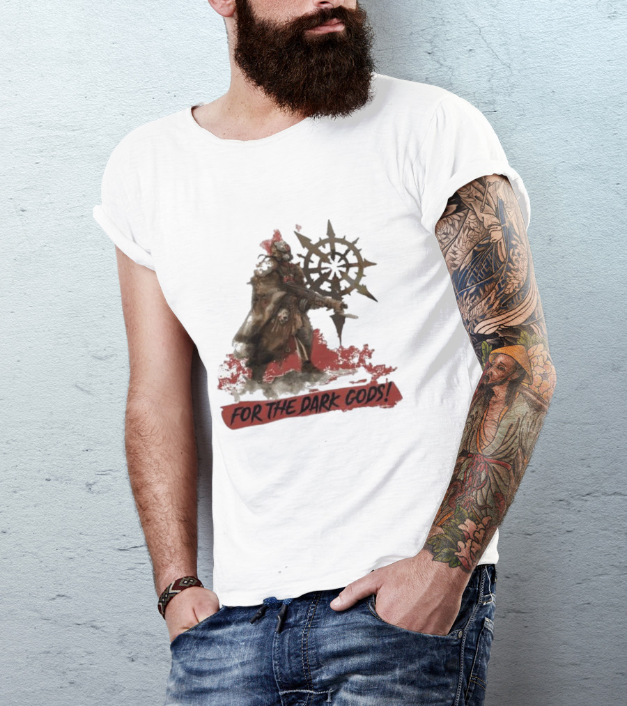 For The Dark Gods Chaos Cultist Symbol Warhammer 40K Fan T-Shirt