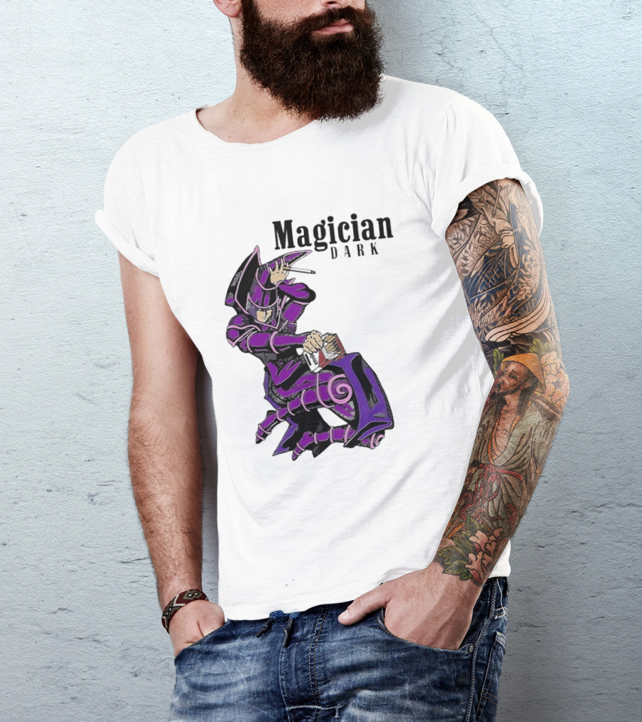 Magician Dark Smoking Mage Card Pose T-Shirt