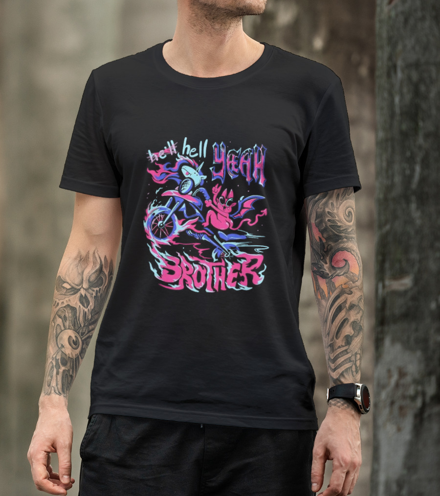 Hell Yeah Brother K Duffles Unicorn Motorcycle Adventure T-Shirt