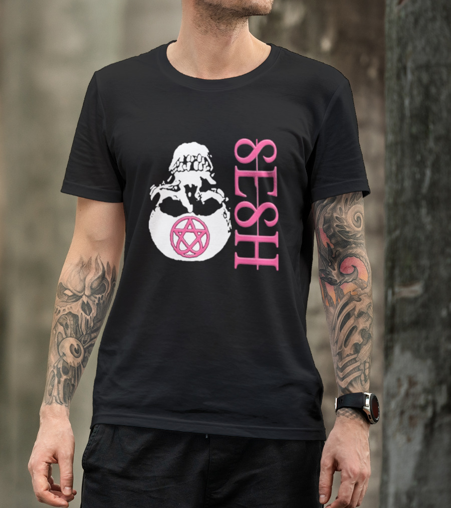 Team SESH Seshagram Skull With Pentagram T-Shirt