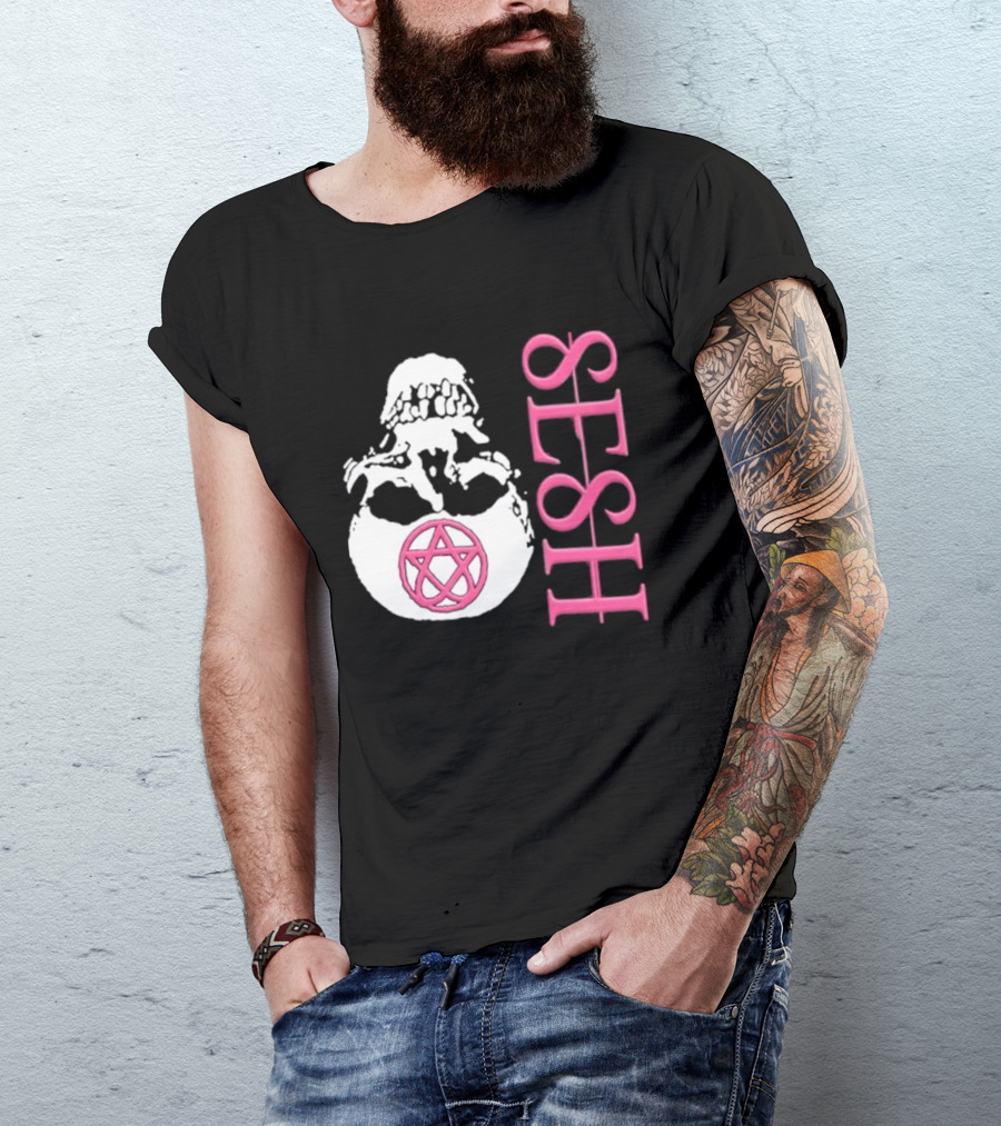 Team SESH Seshagram Skull With Pentagram T-Shirt