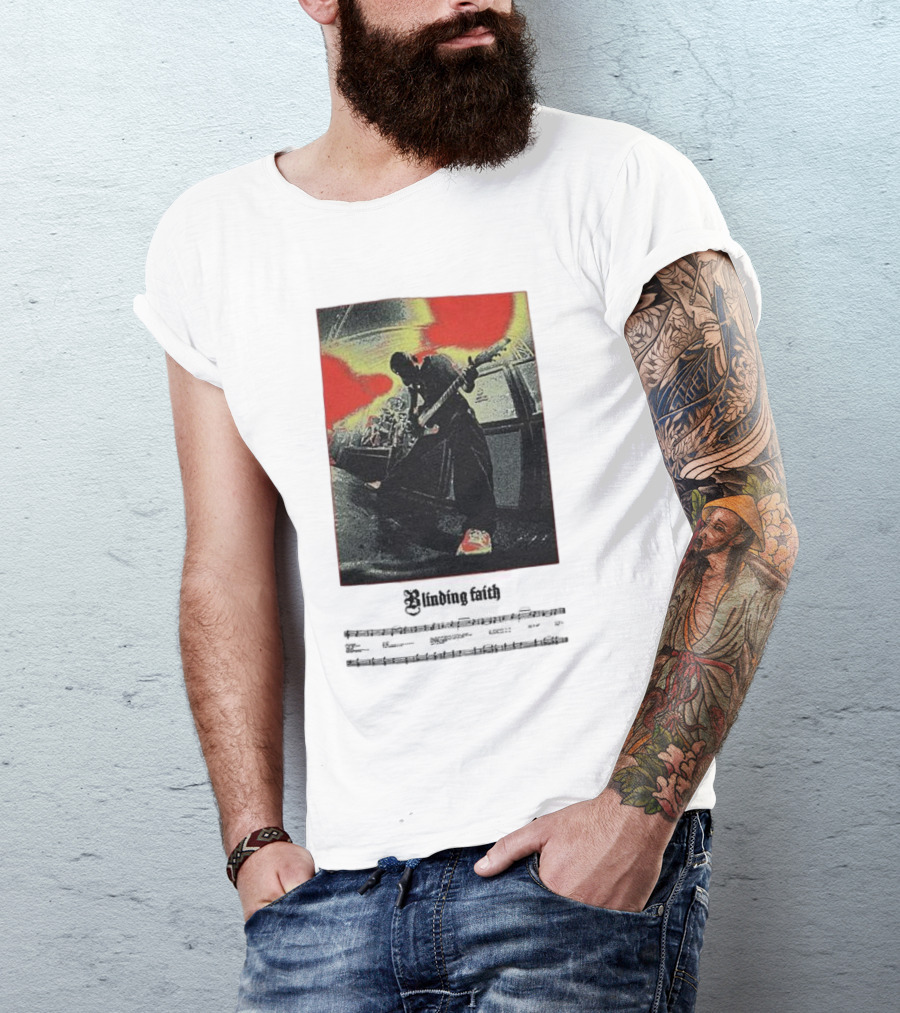 Knocked Loose Blinding Faith Live Performance With Sheet Music Overlay T-Shirt