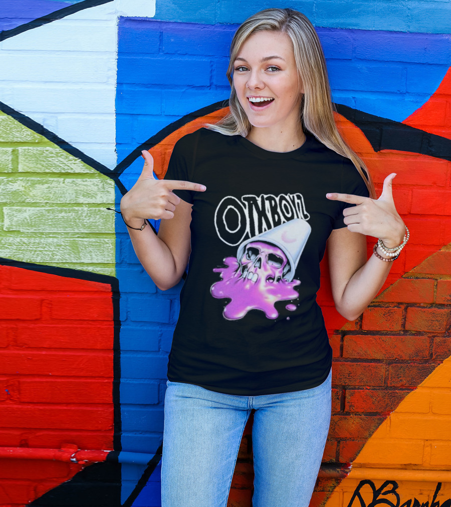 OTXBOYZ Purple Skull Overflowing With Oil Spill Aesthetic T-Shirt