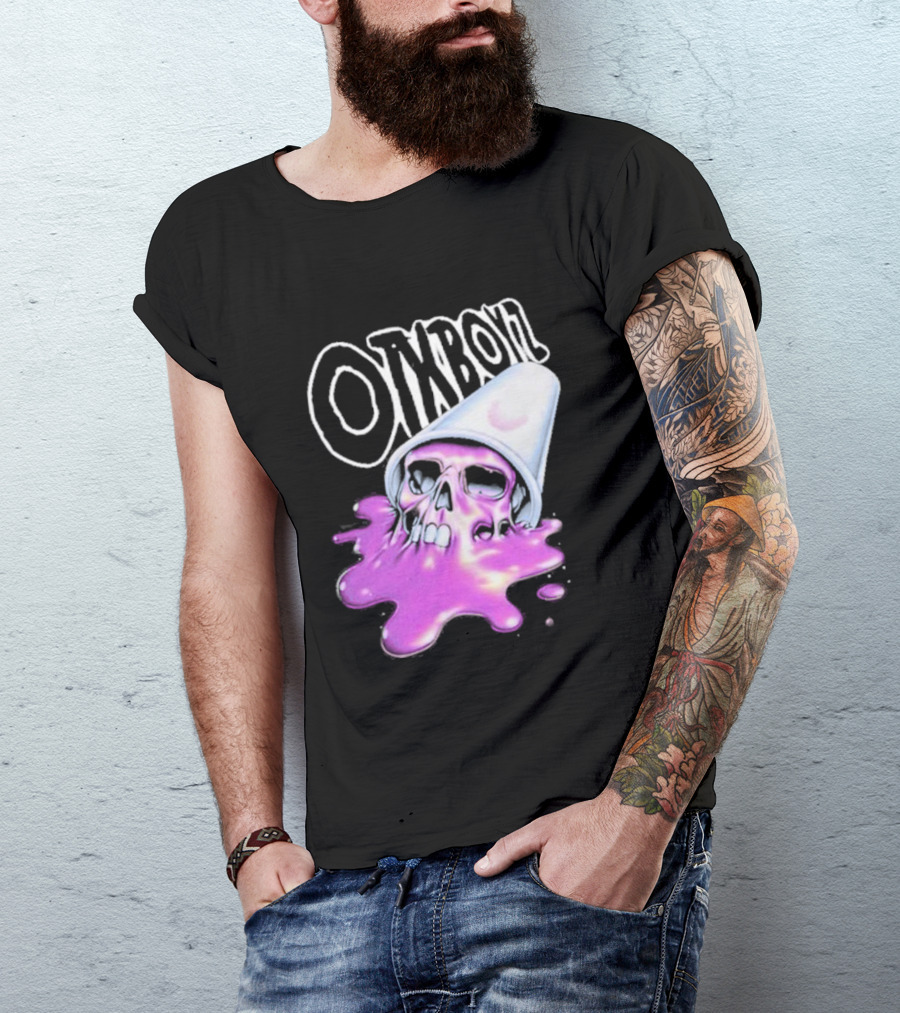 OTXBOYZ Purple Skull Overflowing With Oil Spill Aesthetic T-Shirt