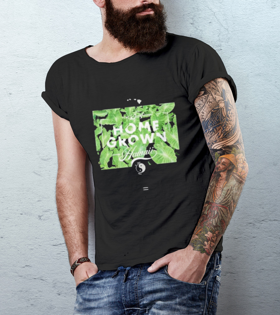 T&C Surf Homegrown Hawaii Yin Yang Tropical Leaves T-Shirt