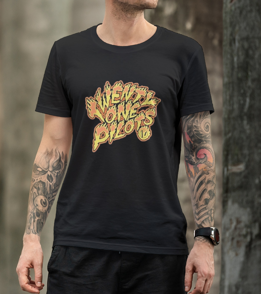 Twenty One Pilots Fiery Text Band T-Shirt