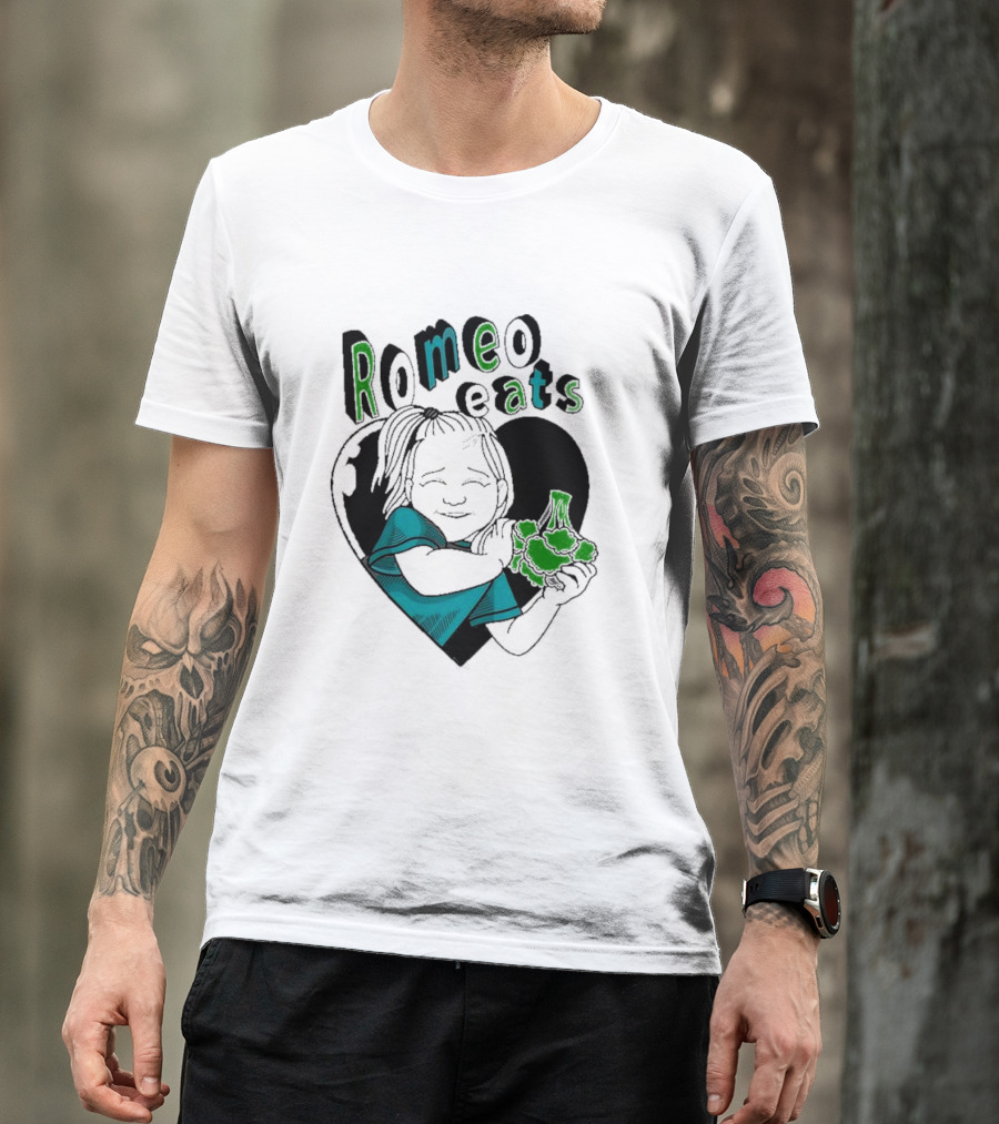 Romeo Eats Broccoli Heart Toddler Hug T-Shirt