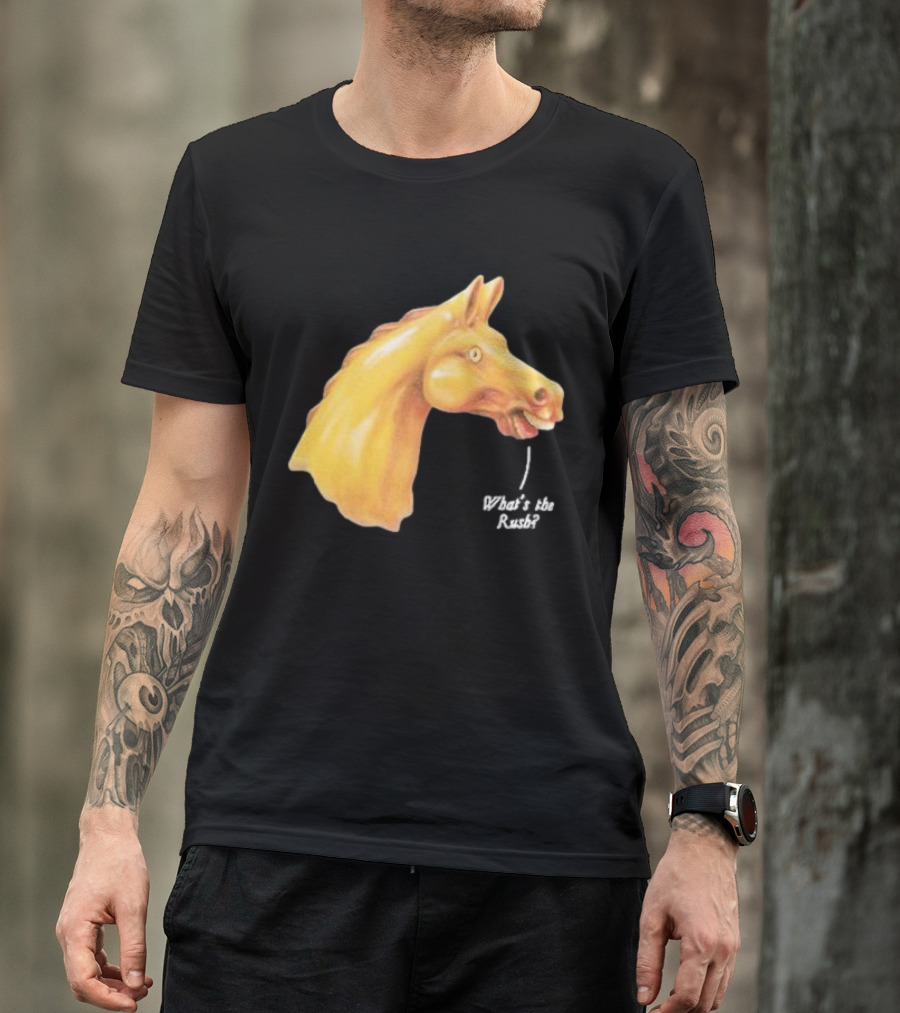What's The Rush We Live In Time Carousel Horse T-Shirt