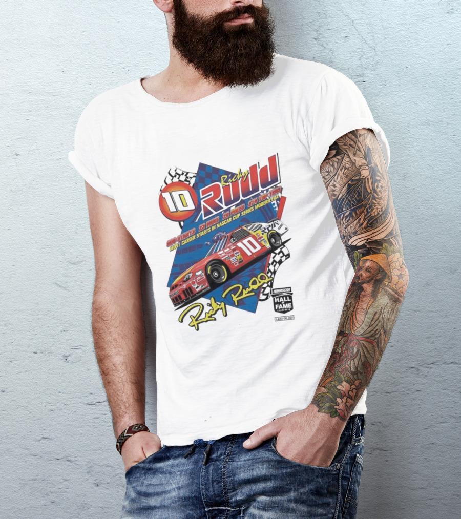 Ricky Rudd 2025 NASCAR Hall Of Fame Inductee 906 Starts 23 Wins 29 Top 5s 48 Top 10s Most Career Starts In NASCAR Cup Series Modern Era T-Shirt