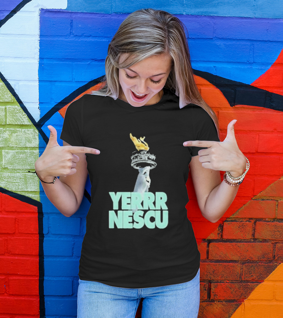 Sabrina Rocking The YERRR NESCU Statue Of Liberty Torch Flame T-Shirt