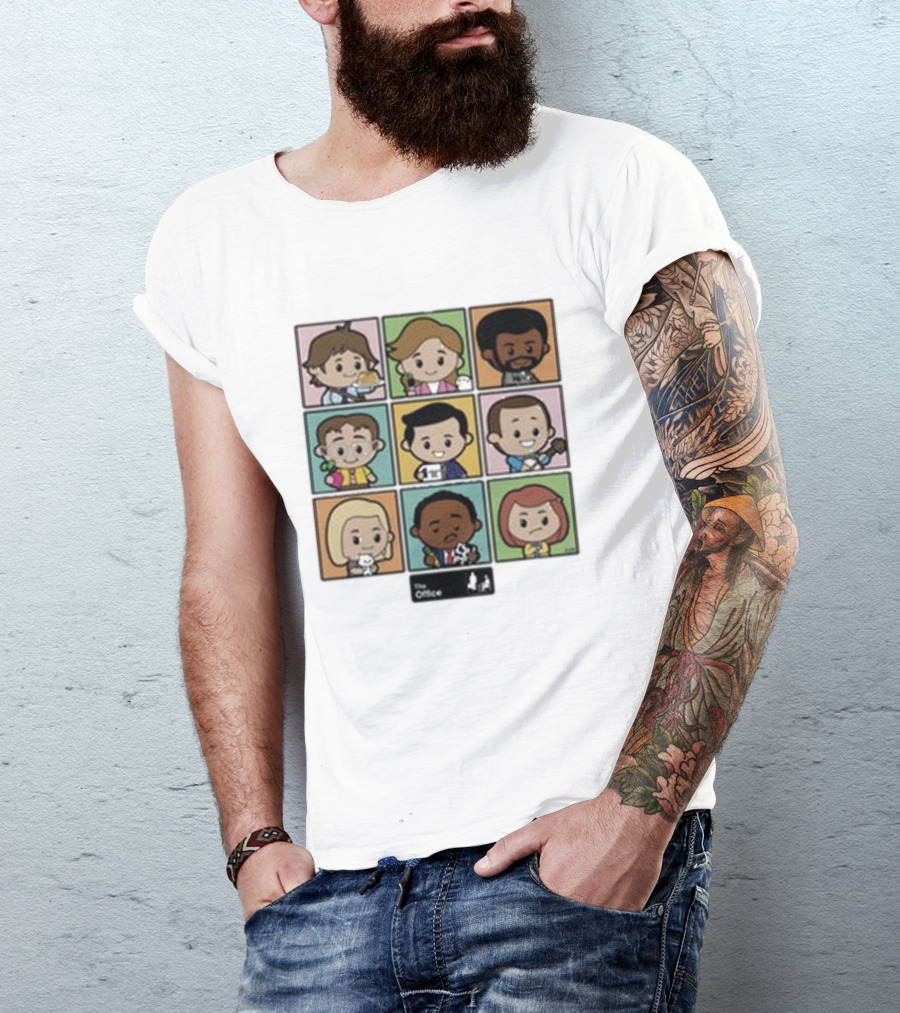 The Office Characters Cartoon Grid Toddler T-Shirt