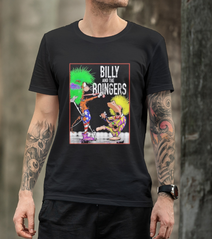 Billy And The Boingers Celebrate Big Hair Era With Great Music Star Stripes And Colors T-Shirt
