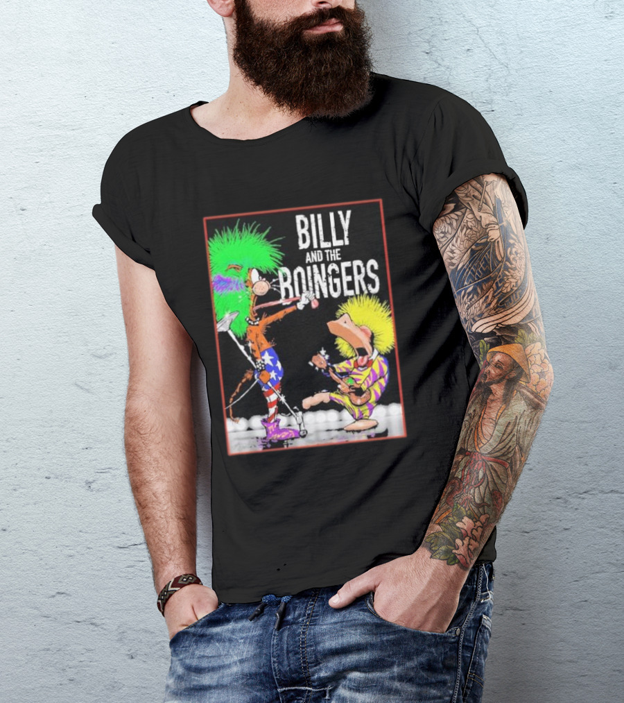 Billy And The Boingers Celebrate Big Hair Era With Great Music Star Stripes And Colors T-Shirt