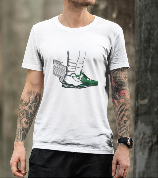 Shoe Game Comfort Colors Green Soccer Sneakers And White Socks T-Shirt