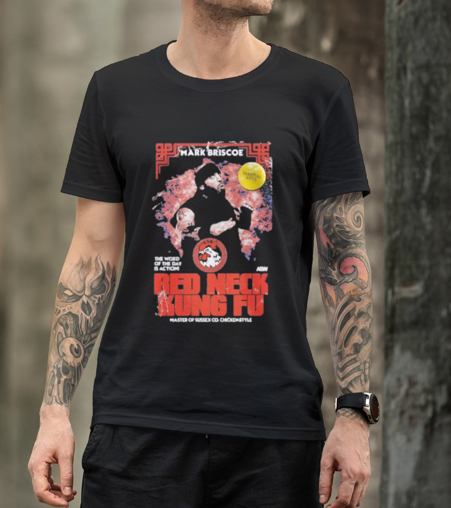Mark Briscoe Red Neck Kung Fu Martial Arts Master The Word Of The Day Is Action T-Shirt