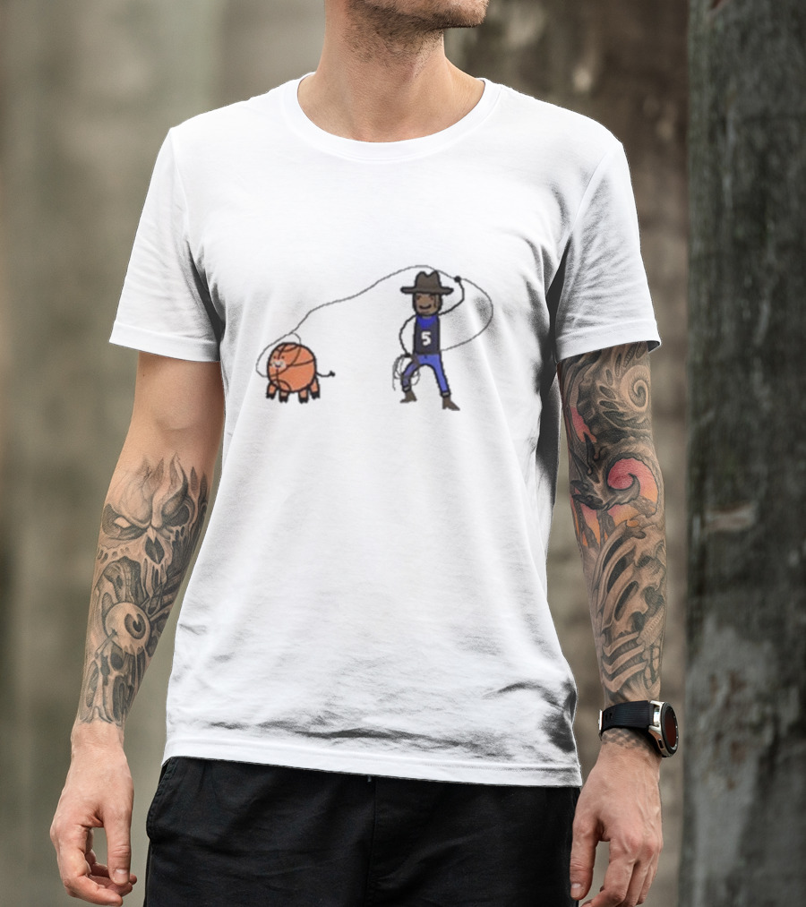 Paint Paolo Ranch-Ero Basketball Cowboy With Number Five T-Shirt