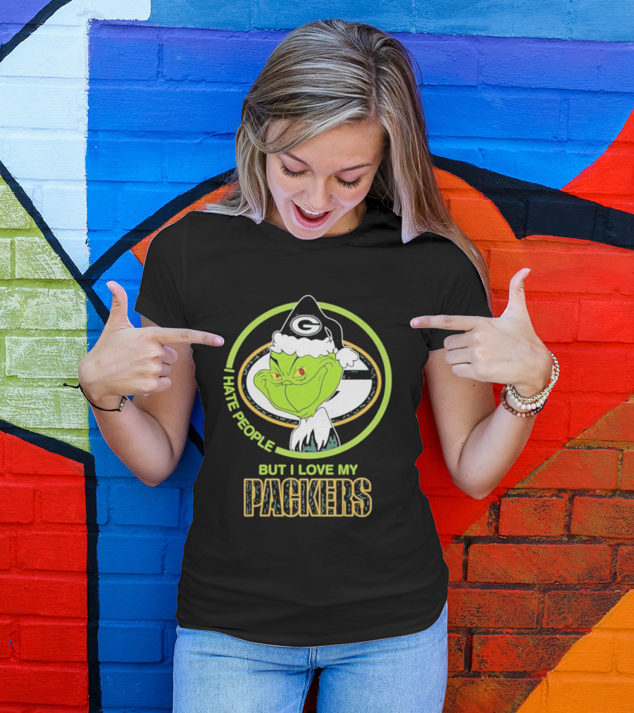 Green Bay Packers Grinch I Hate People But I Love My Packers T-Shirt