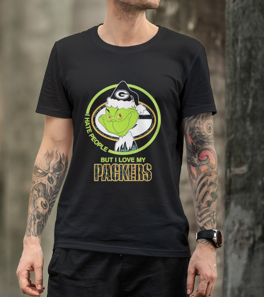 Green Bay Packers Grinch I Hate People But I Love My Packers T-Shirt