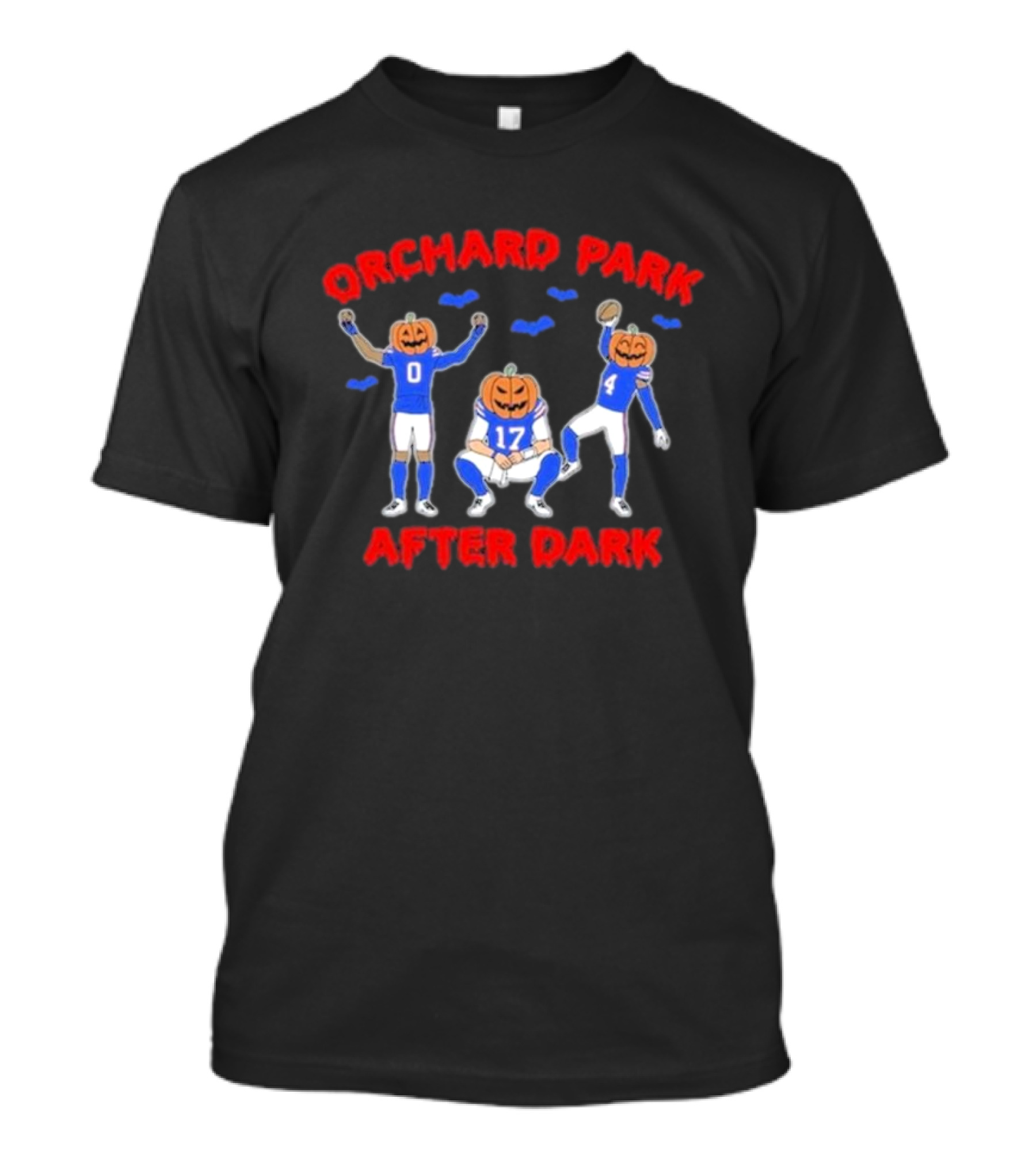 Orchard Park Halloween Football After Dark Pumpkin Heads T-Shirt