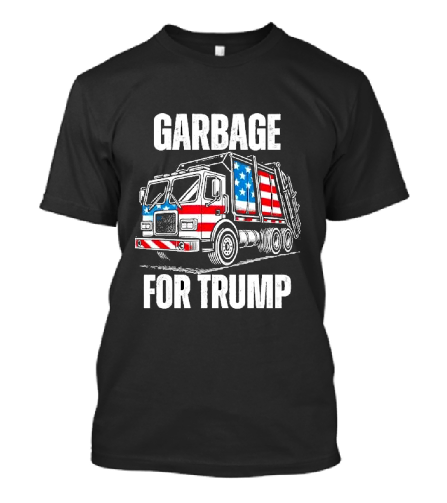 Garbage Truck For Trump With American Flag T-Shirt