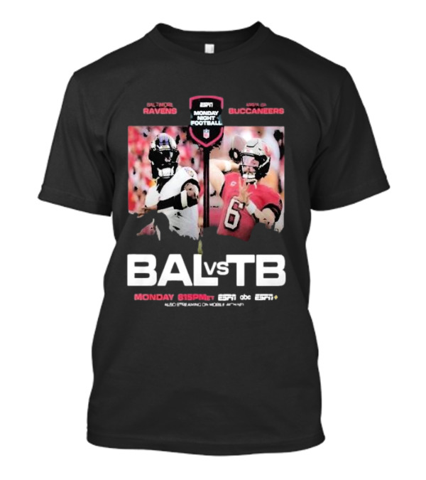 ESPN Monday Night Football Baltimore Ravens Vs Tampa Bay Buccaneers T-Shirt