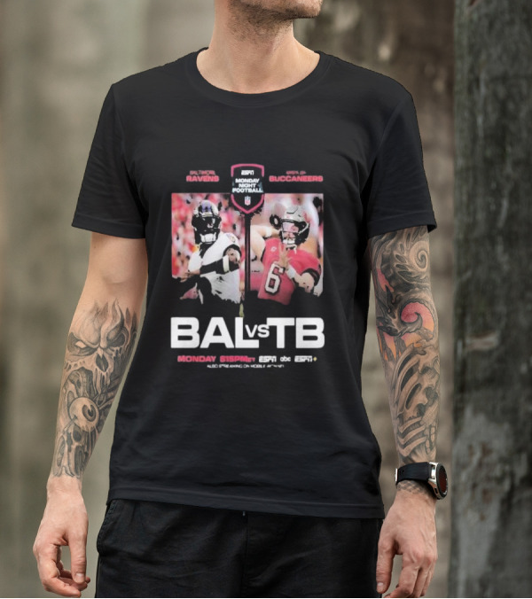 ESPN Monday Night Football Baltimore Ravens Vs Tampa Bay Buccaneers T-Shirt