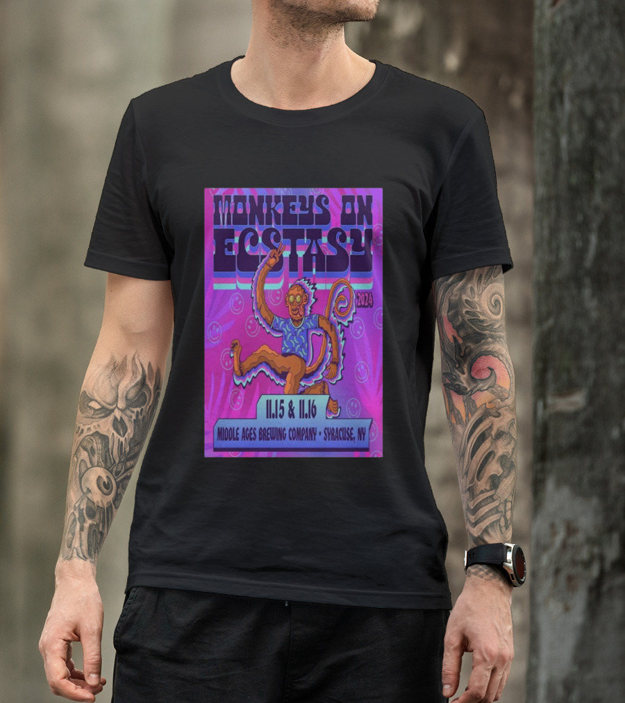 Monkeys On Ecstasy November 15-16 2024 Middle Ages Brewing Company Syracuse NY Vibrant T-Shirt