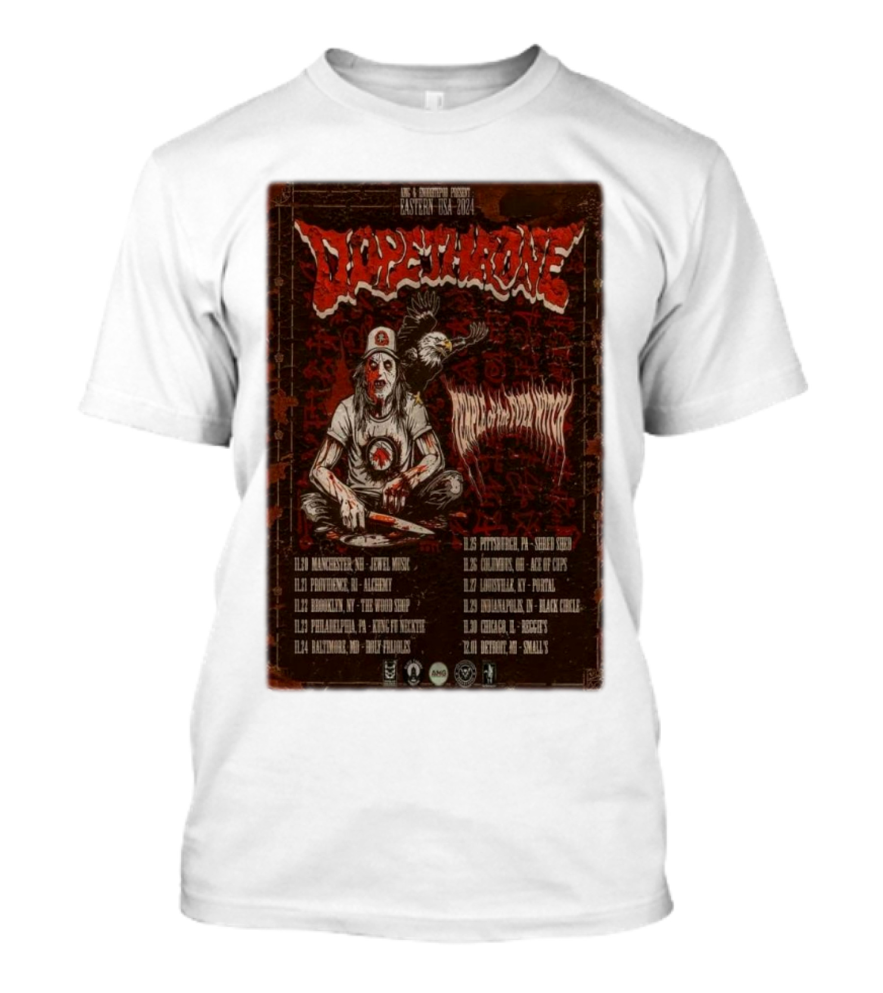Dopethrone Eastern USA 2024 Tour With Special Guest Sons Of Otis Dates And Venues T-Shirt