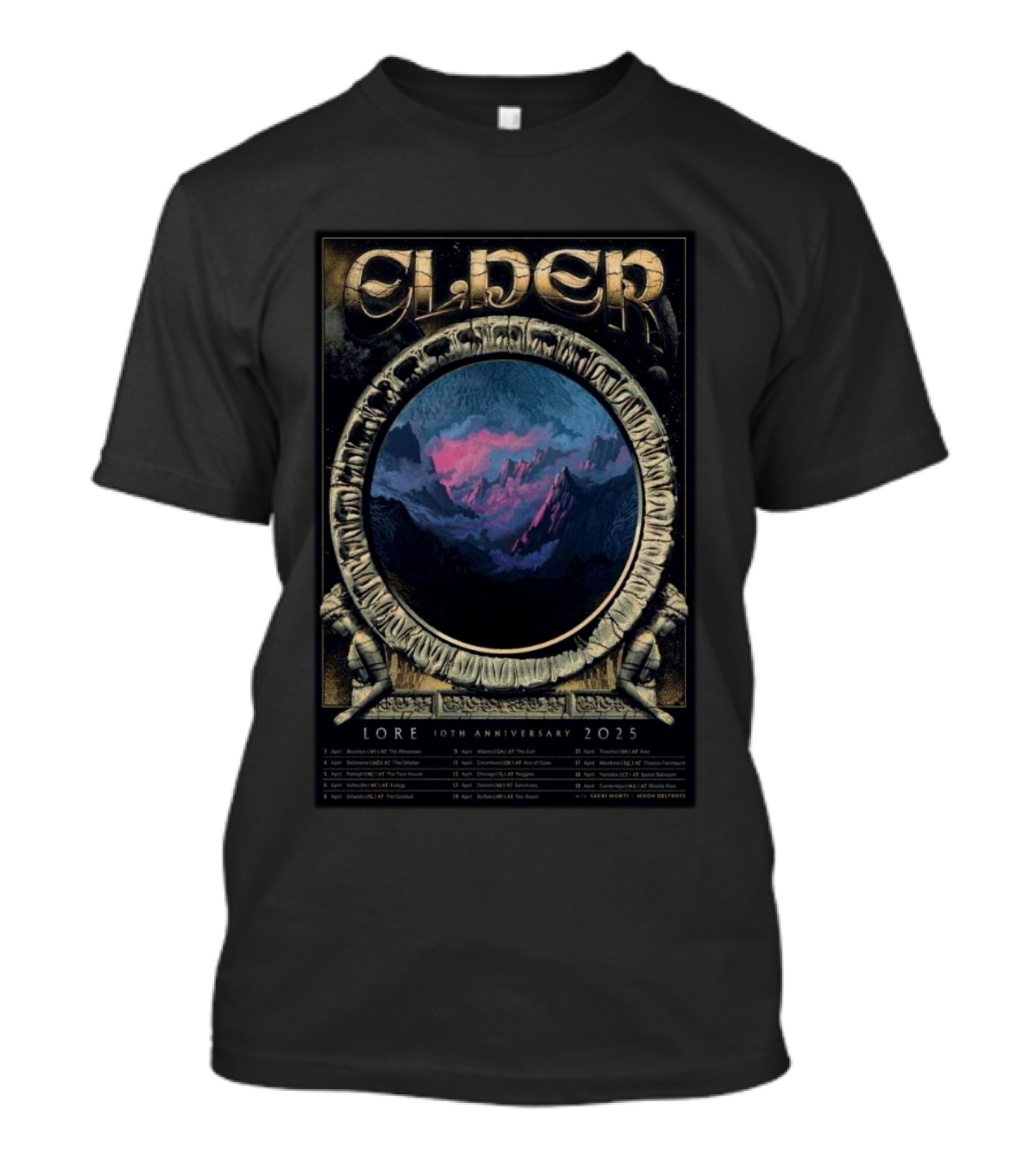 Elder 10th Anniversary Tour 2025 Lore Album Art Concert Dates T-Shirt
