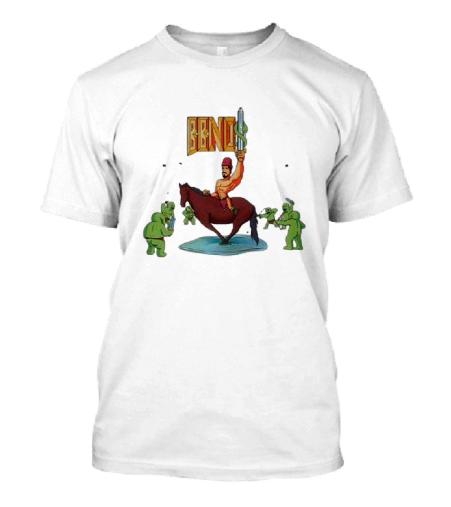Bbno$ Ringer Pre-order Horse Battle Scene With Green Creatures T-Shirt